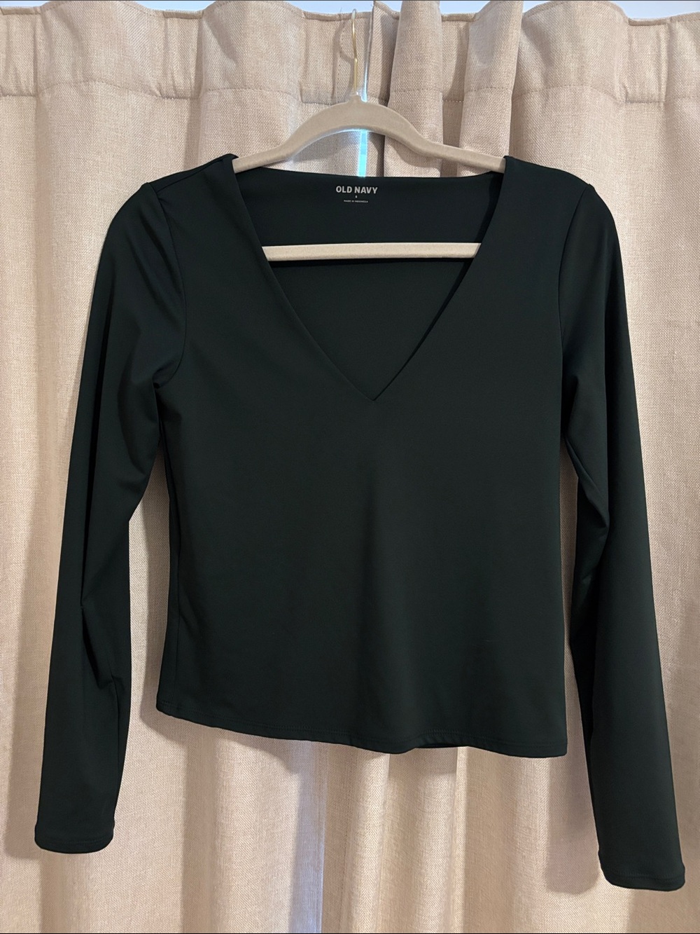 Forest Green Old Navy Long Sleeve V-Neck Top
